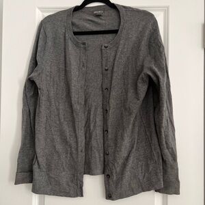 Eddie Bauer women’s grey cotton cardigan